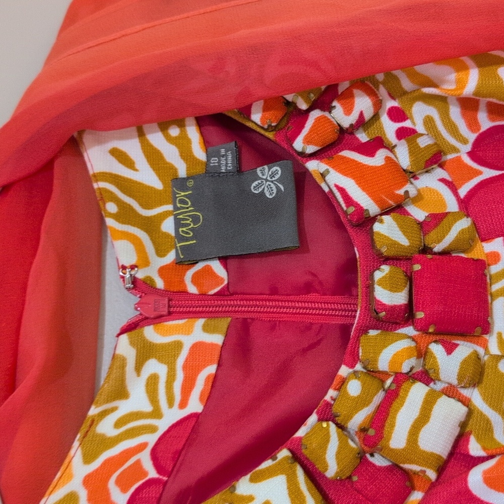 Taylor pink and orange floral dress - Picture 2 of 5